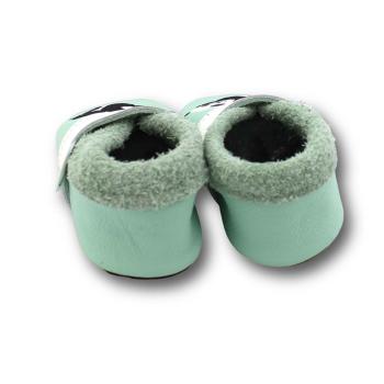 Babyschuhe Panda auf mint